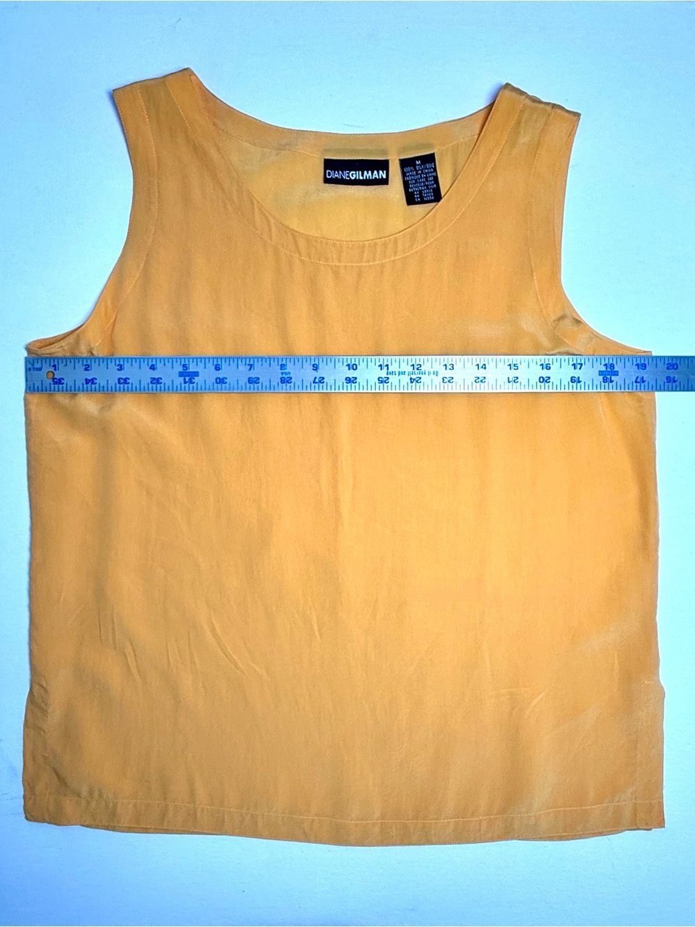 Diane Gilman Women’s 100% Silk Sleeveless
Tank Top Marigold Melon Size Medium - Picture 5 of 9